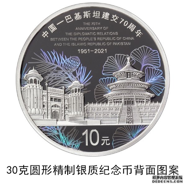 中国-巴基斯坦建交70周年金银纪念币来了！9月16日发行