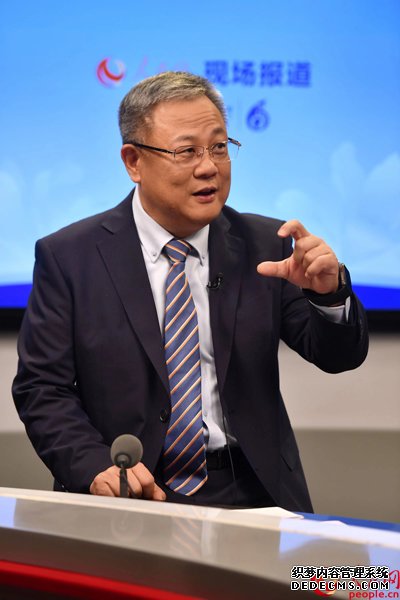 AMD高级副总裁、中国区总裁潘晓明做客人民网“人民会客厅——进博时刻”栏目。人民网记者 于凯摄